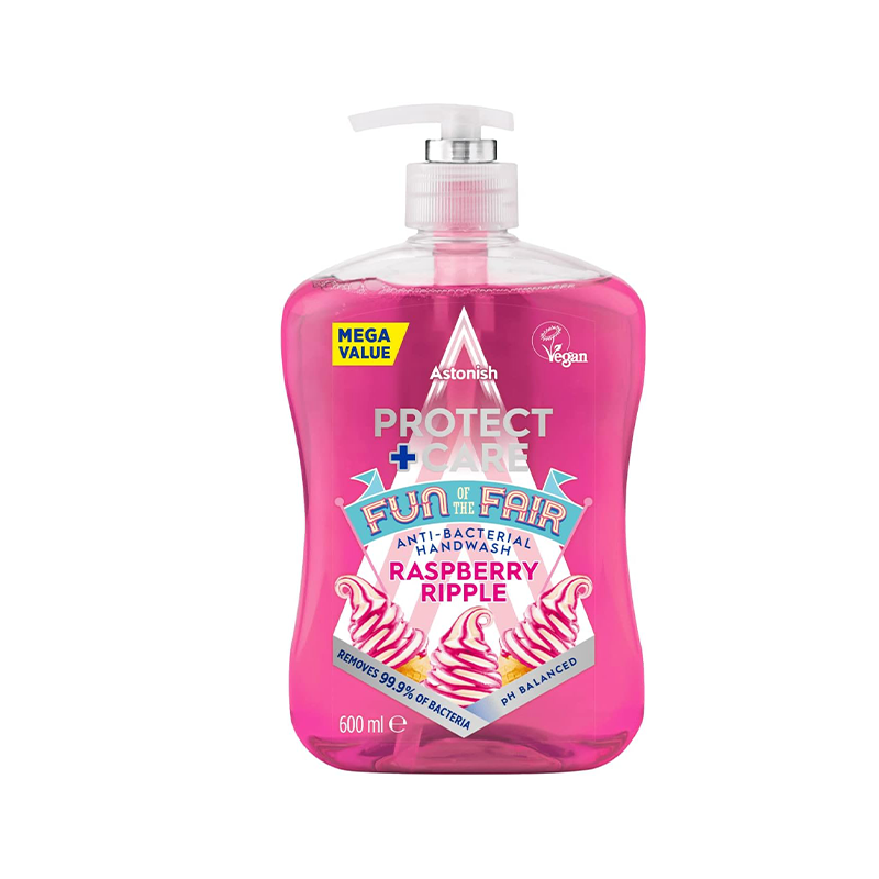 Astonish Fun of the Fair Protect and Care Moisturising Hand Wash Soap, Rasberry Ripple, 600ml