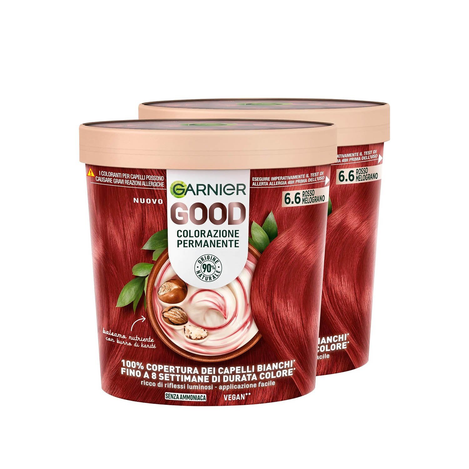 Garnier Good Dye Permanent Colour, 6.6 Pomegranate Red - 2 Packs