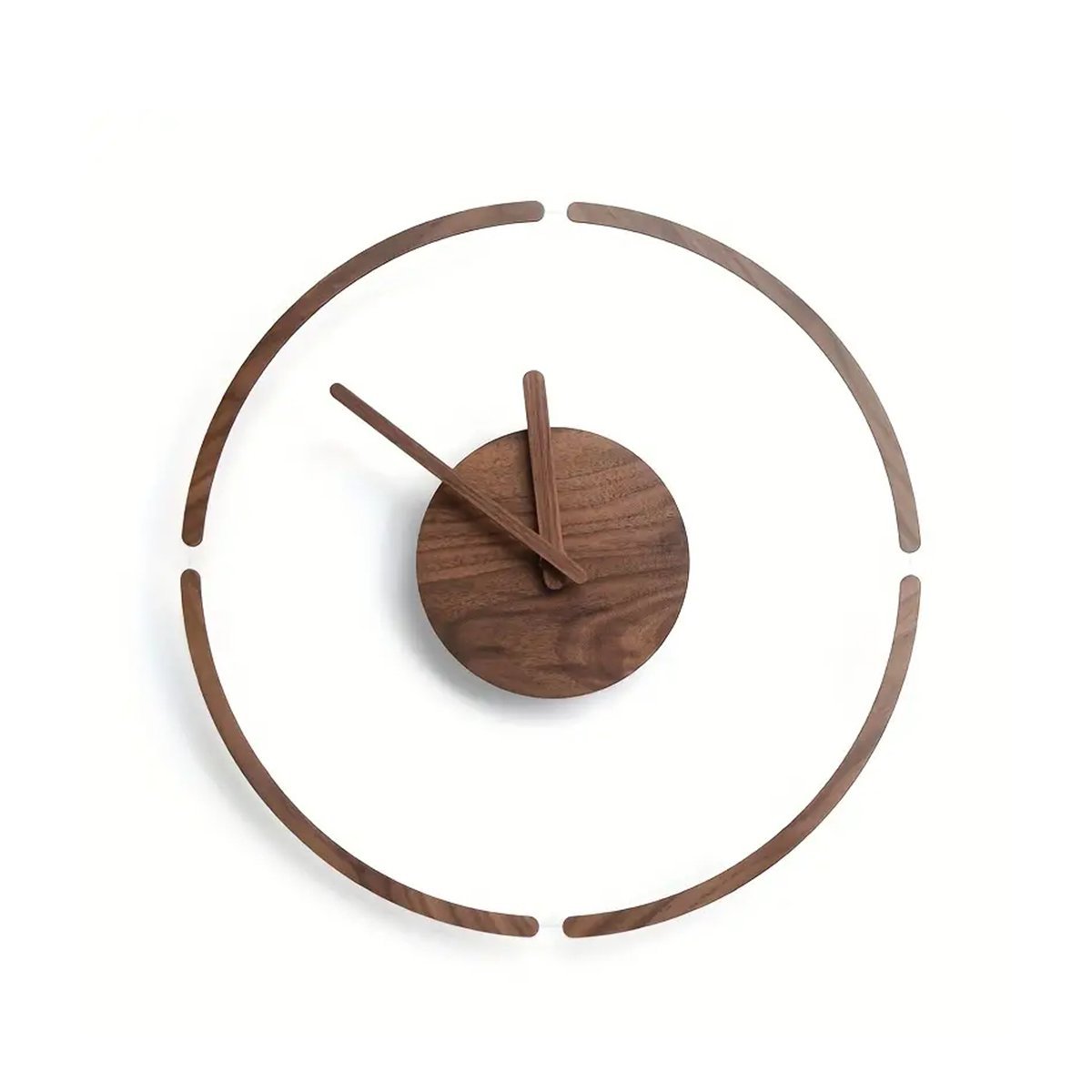 1pc, Silent Wooden Acrylic Wall Clock for Bedroom and Living Room - Creative Hanging Design with Hole-Free Mounting