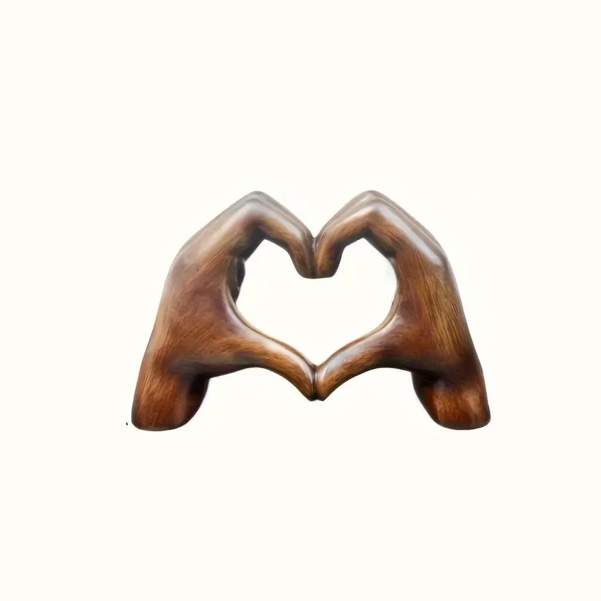Handcrafted Resin Love Heart Hands Sculpture - Romantic Desk Decor for Home and Office