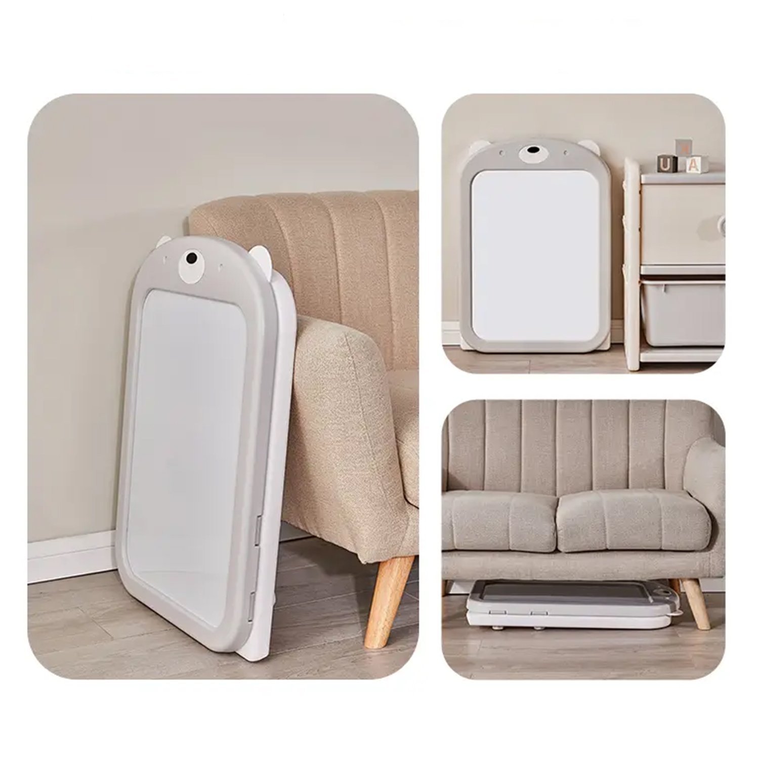 Kids Art Easel with Chair, Dry Erase Board & Foldable Desktop, Adjustable Toddler Table and Chair Set