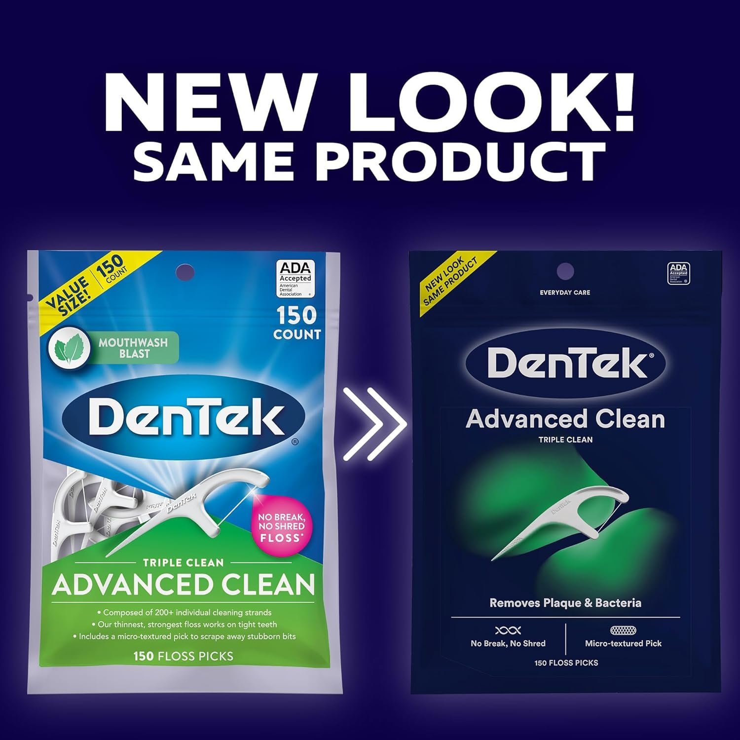 DenTek Triple Clean Mint Flavoured and Fluoride coated, 150 Pack - Image 2