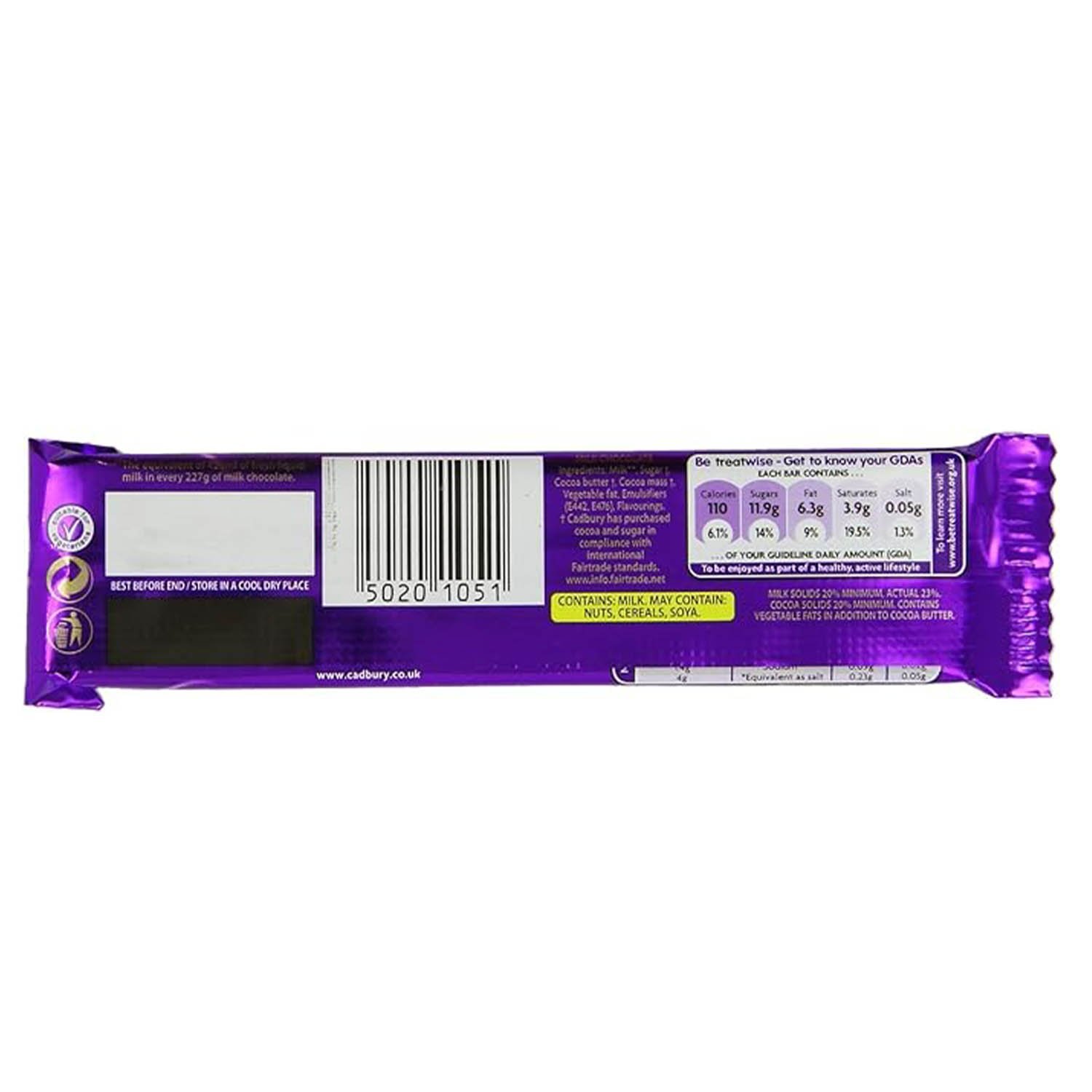 Cadbury Dairy Milk Small Single (Pack of 60) - Image 2