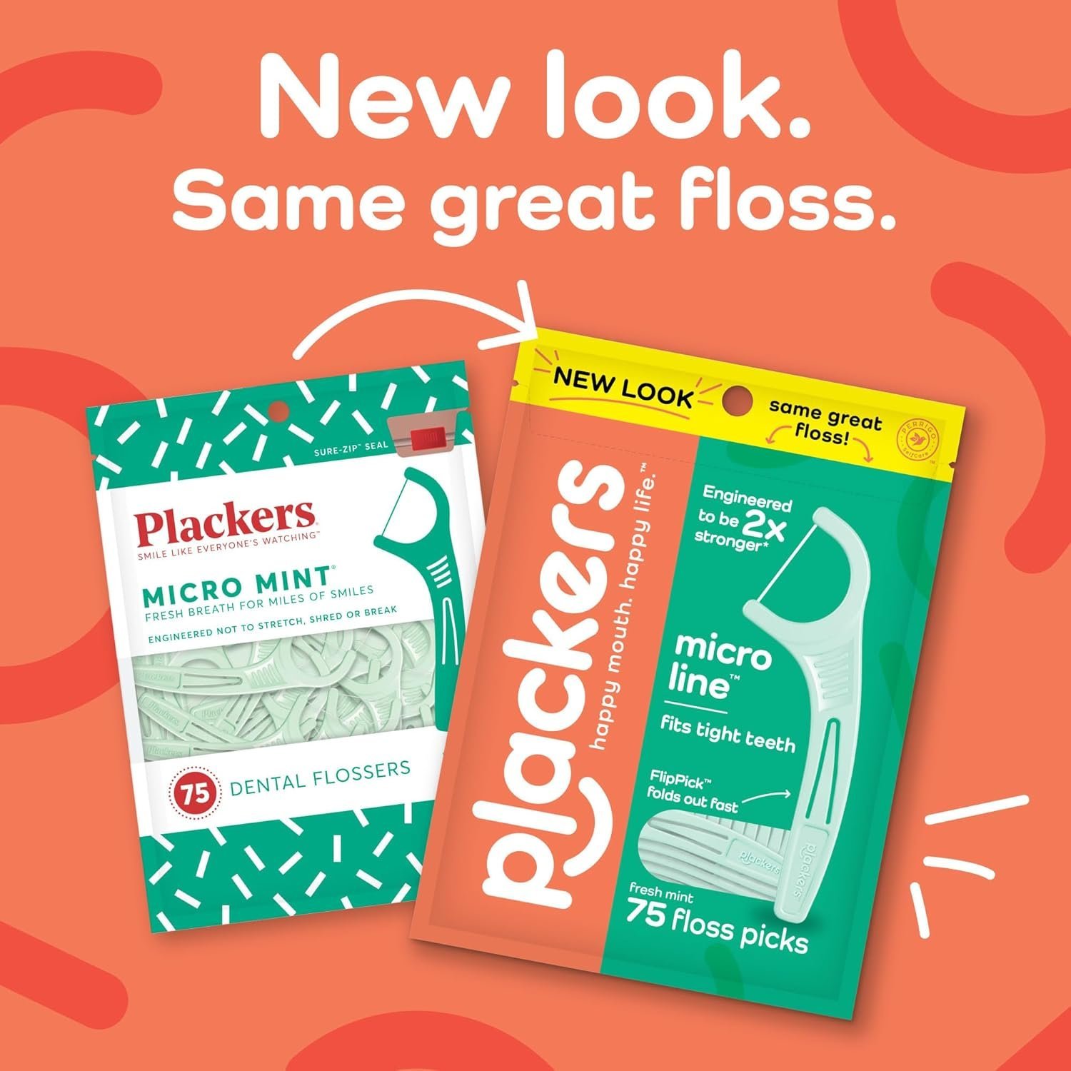 Plackers Micro Mint Dental Flossers, Fresh Mint Flavor with Sure-Zip Seal, 150 Count - Image 2