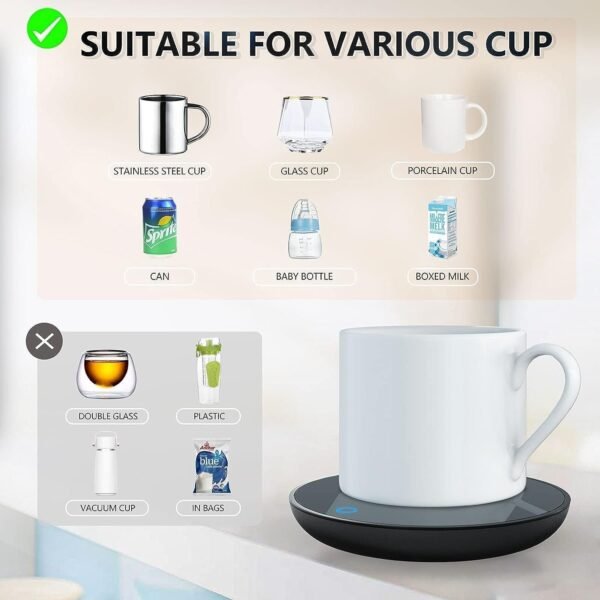 GARMEE Mug Warmer Coffee Warmer - Cup Warmer with 2 Temperature Settings Smart Tea - Image 4