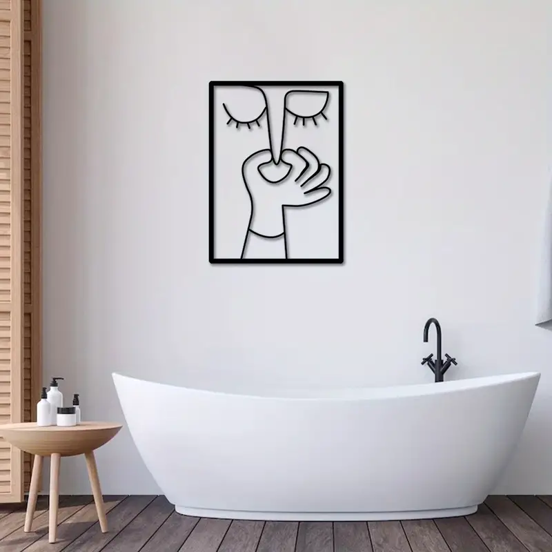 1pc, Funny Toilet Metal Wall Art, Funny Bathroom Sign, Minimal Line Art, Guest WC, Restroom Decor, Toilet Humor - Image 3