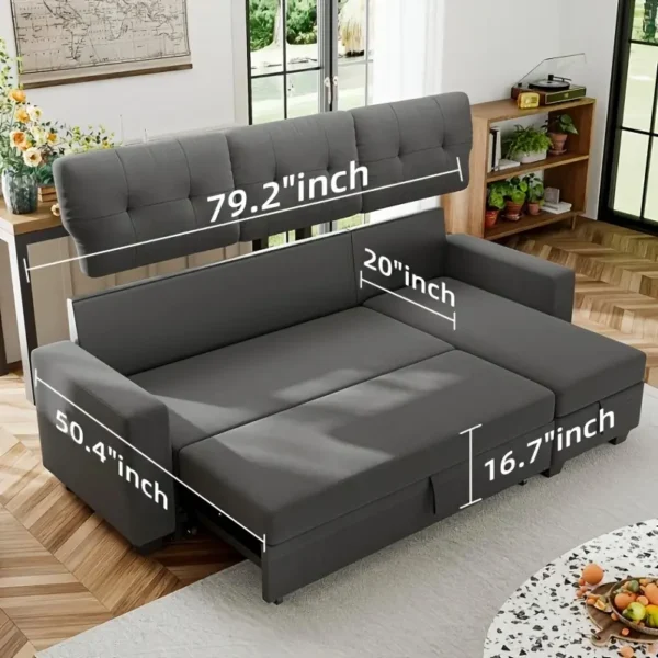 Flamaker 79.2'' Upholstered Sleeper Sofa - Image 3