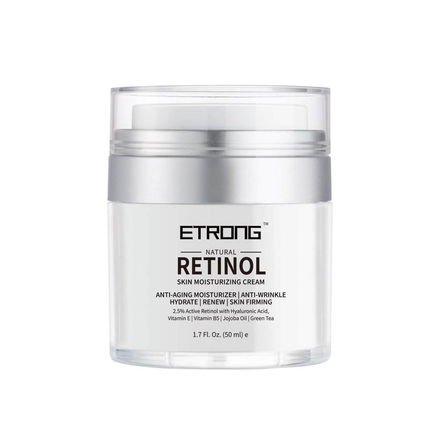 Retinol Moisturizer Cream,ETRONG Anti-aging Wrinkle Night/Day Cream - with 2.5% Retinol,Hyaluronic,Vitamin E and Jojoba Oil