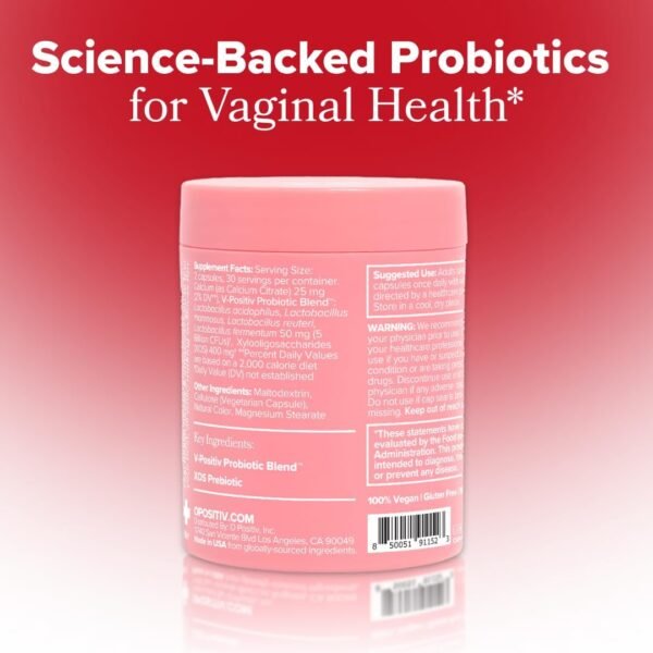 O Positiv URO Vaginal Probiotics for Women pH Balance with Prebiotics & Lactobacillus Probiotic Blend 60 Count (Pack of 1) - Image 2