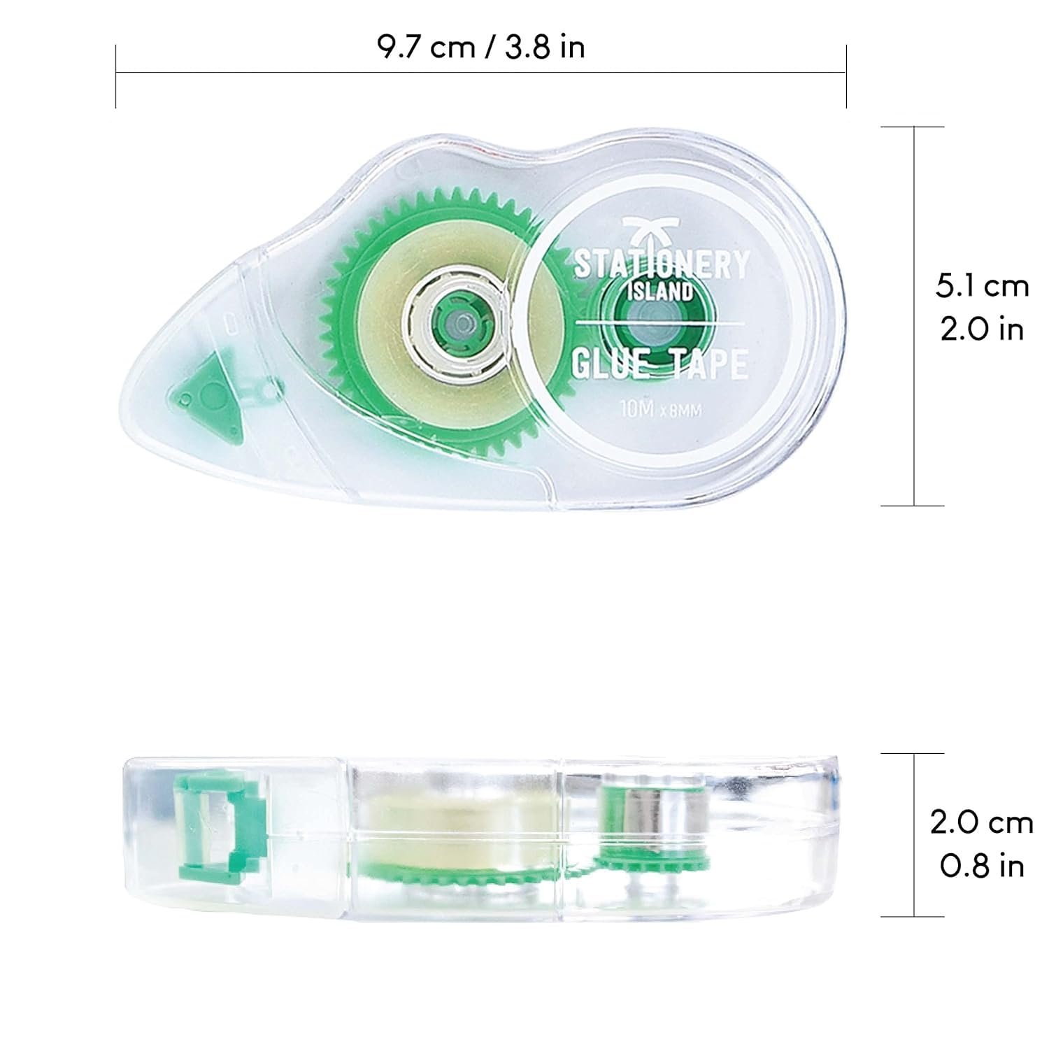STATIONERY ISLAND Glue Tape Roller 8Pcs, 10mx8mm Double Side Tape Dispenser Roller - Image 2
