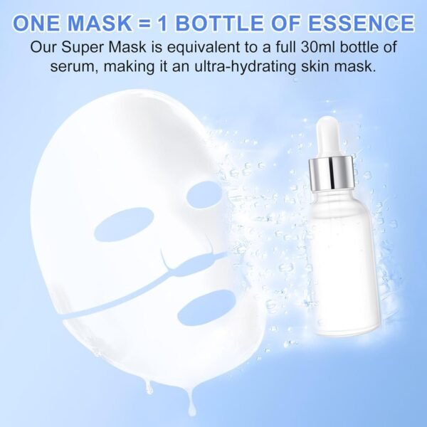 Bio Collagen Face Mask 6pcs, Intense Hydration, Reduce Fine Lines & Wrinkles, Soothing & Hydrating Overnight Hydrogel Mask - Image 2