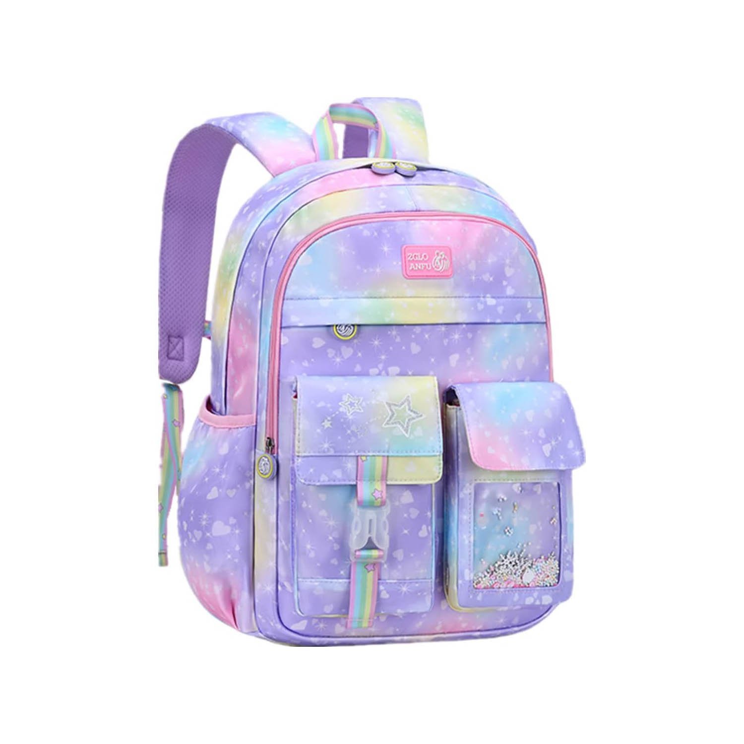 VIDOSCLA Cute Coloful Casual Daypack for Girls,Teens Elementary School Backpack - Purple L