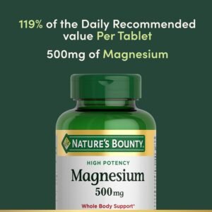 Nature's Bounty Magnesium Supplements - Magnesium 500 Mg, 200 Count (Pack of 1)