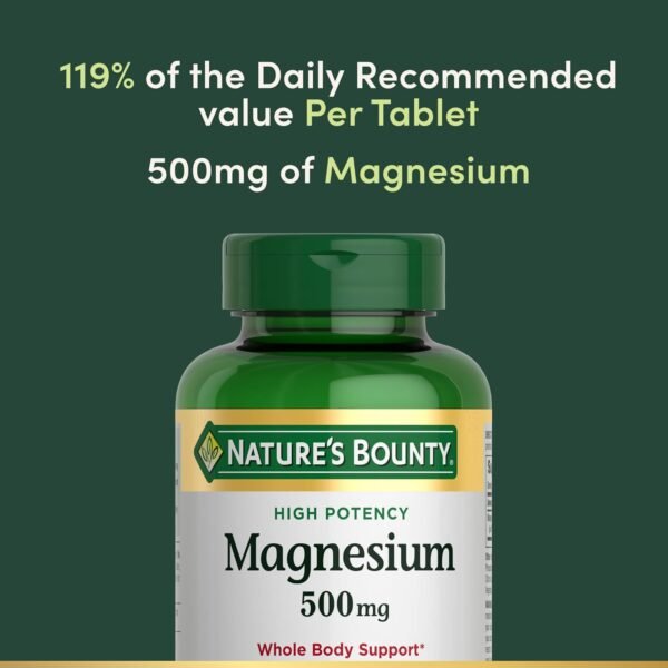 Nature's Bounty Magnesium Supplements - Magnesium 500 Mg, 200 Count (Pack of 1)