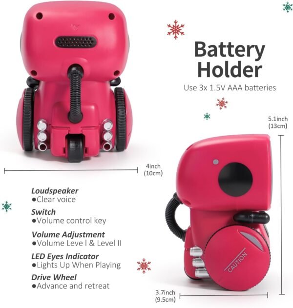 GILOBABY Kid Intelligent Robot Toys, Voice Control &Touch Sense, Children Smart Robotic Toys for Girls, Toys Gift for 3 Years Old Up Girls Boys Birthday, Dance &Sing &Walk, Recorder &Speak Like You - Image 3