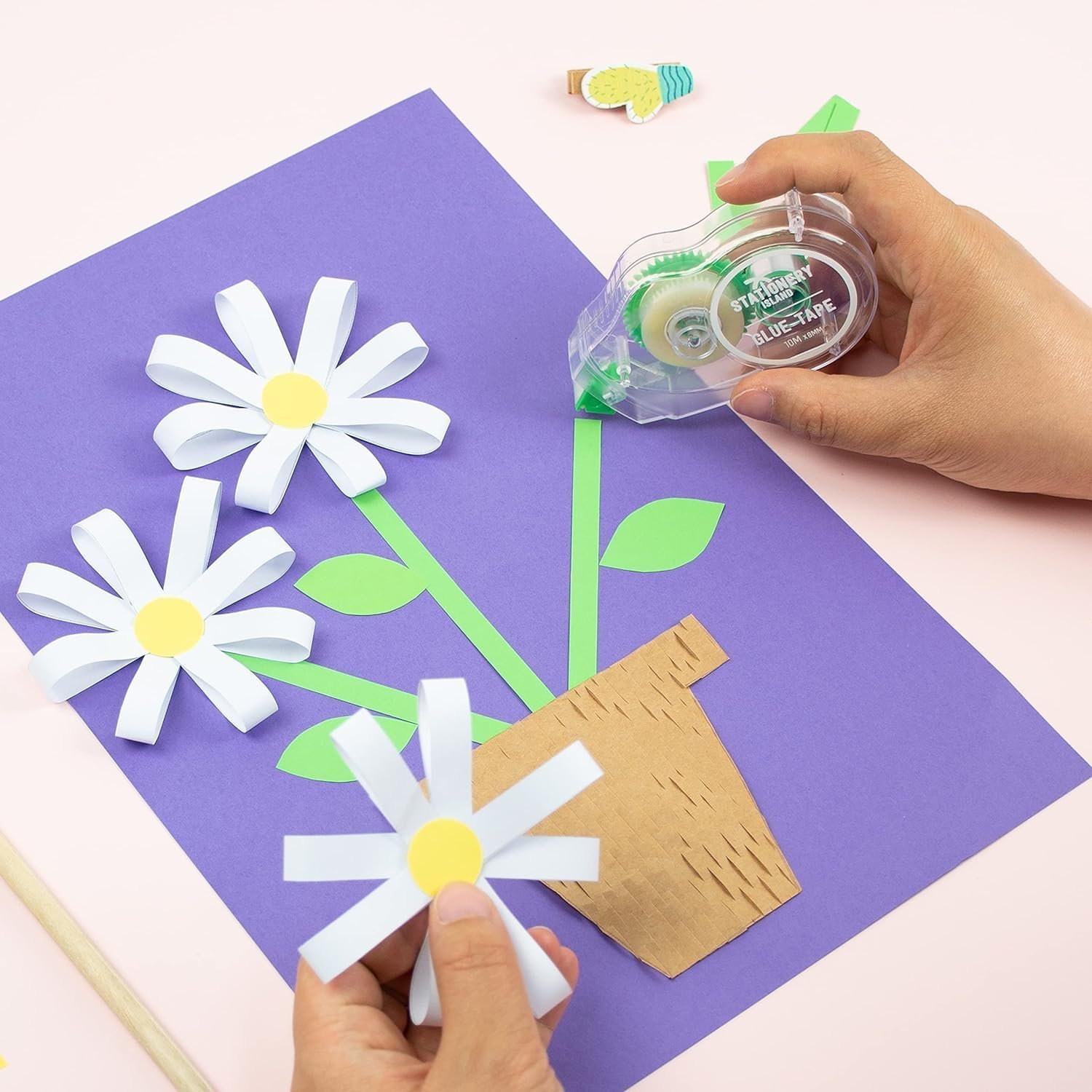 STATIONERY ISLAND Glue Tape Roller 8Pcs, 10mx8mm Double Side Tape Dispenser Roller - Image 3