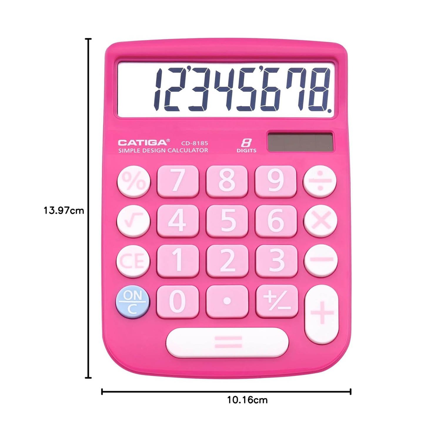 CATIGA CD-8185 Office and Home Style Calculator - 8-Digit LCD Display (Pink) - Image 2