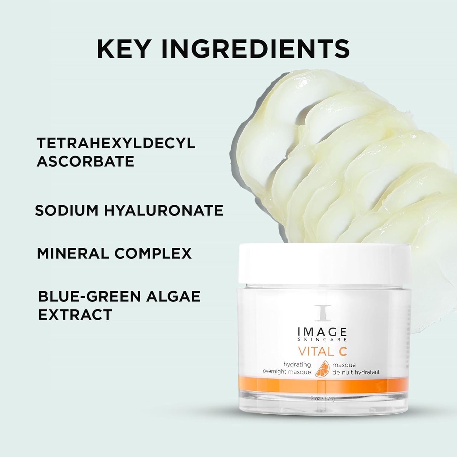 IMAGE Skincare, VITAL C Hydrating Overnight Masque, Revitalizing Sleeping Facial Mask with Blue-Green Algae Extract and Hyaluronic Acid, 57 g - Image 4