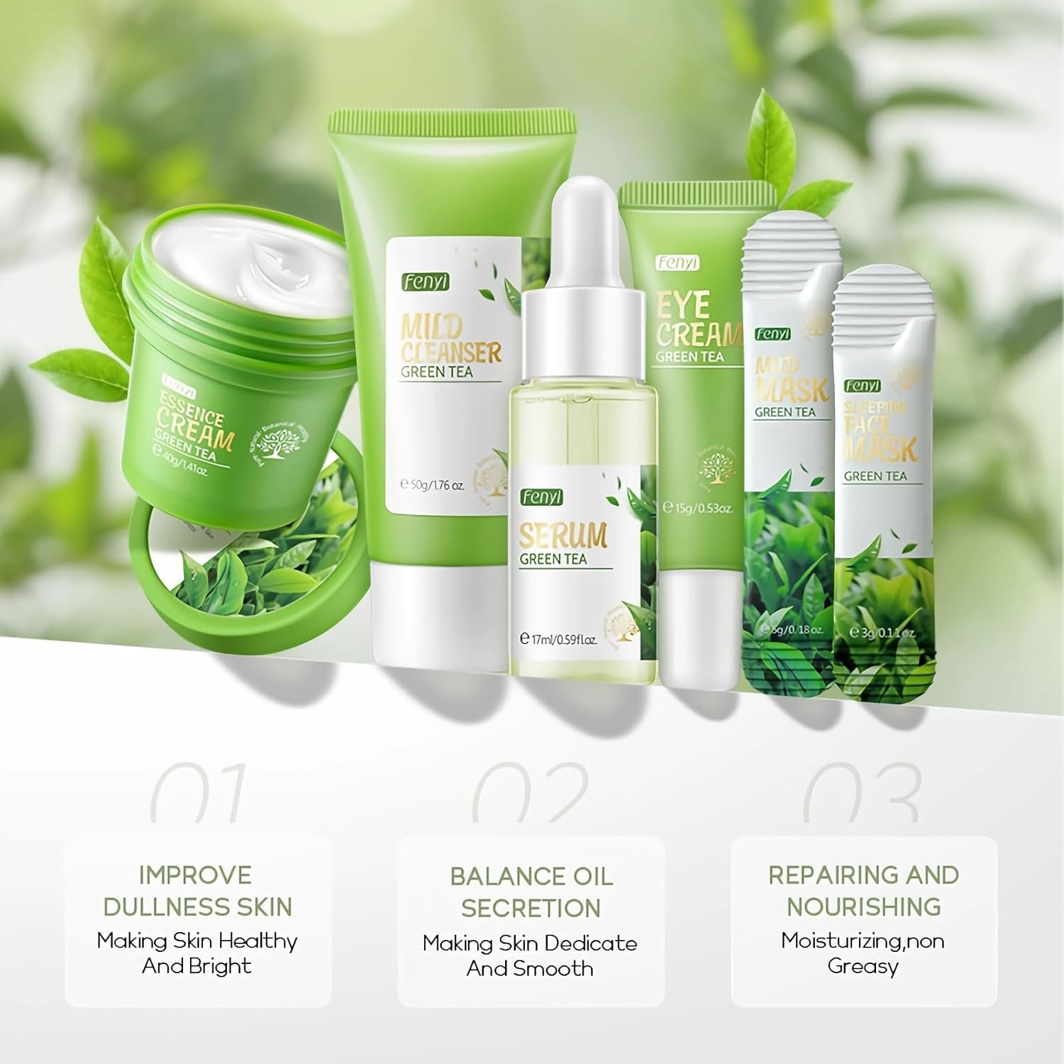 mercham Green Tea Skincare Set for Teenagers Girls, Pamper Gifts for Women - Image 3