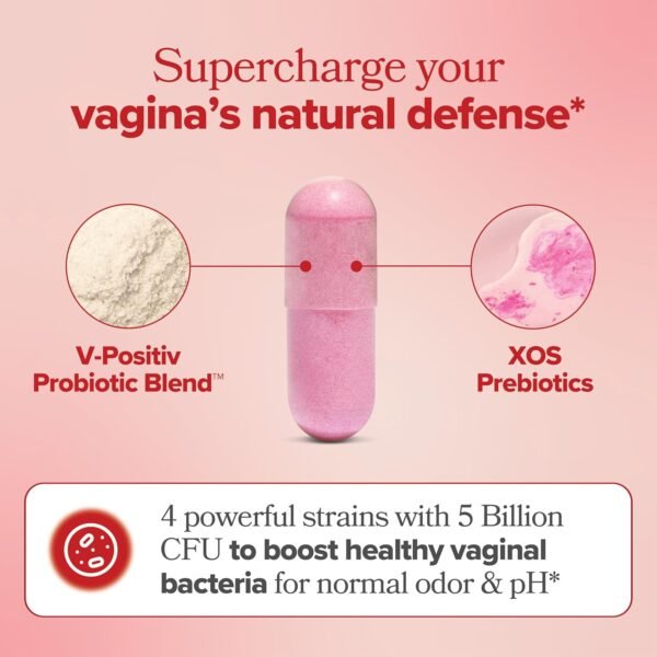 O Positiv URO Vaginal Probiotics for Women pH Balance with Prebiotics & Lactobacillus Probiotic Blend 60 Count (Pack of 1) - Image 3